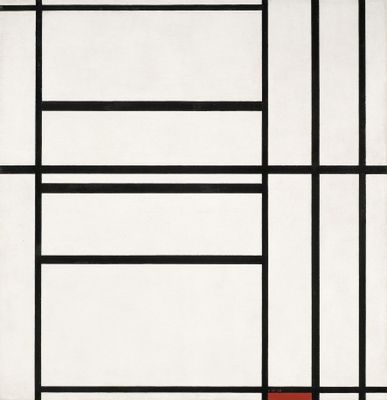 Piet Mondrian - Composition n° 1 avec du gris et du rouge 1938 Composition avec du rouge 1939