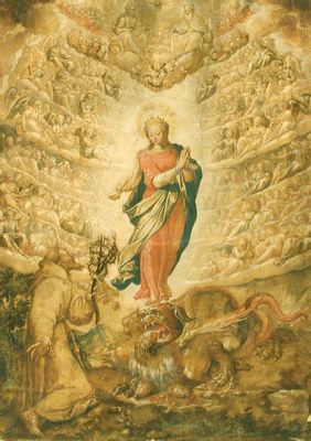 Camillo Procaccini - Immaculée Conception avec Saint Francesco d'Assisi (Lys parmi les épines)