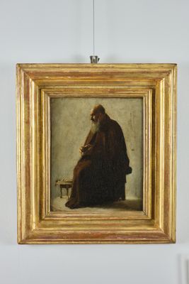 Teofilo Patini - Fraile capuchino sentado con caja de rapé en la mano