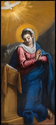 Jacopo Negretti, detto Palma il Giovane - Madonna annoncée (pendentif)