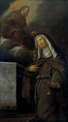 Giuseppe Nuvolone - Sainte Claire d'Assise avec ostensoir et apparition de François d'Assise