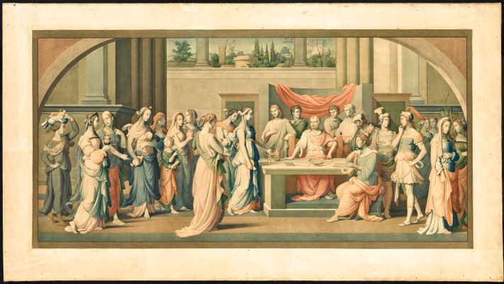 Giovanni Sanguinetti - The Roman ladies bring the jewels and gold to the Treasury by vow of religion and for the love of their country