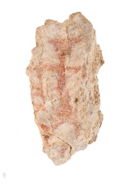 Bemalter Stein, bekannt als der Schamane