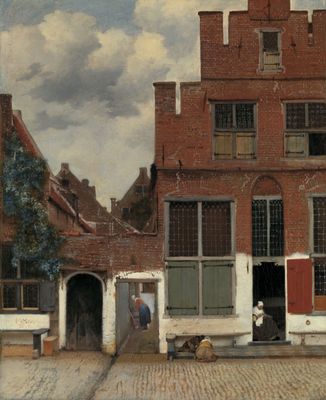 Johannes van der Meer, detto Vermeer - Vista de casas en Delft