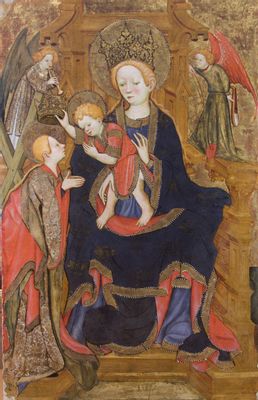 Juan Mates  - Enthroned Madonna with Child crowning Saint Eulalia