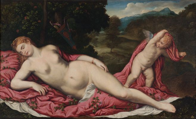 Paris Bordon - Vénus endormie et Cupidon