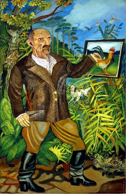 Antonio Ligabue - Self-portrait with easel