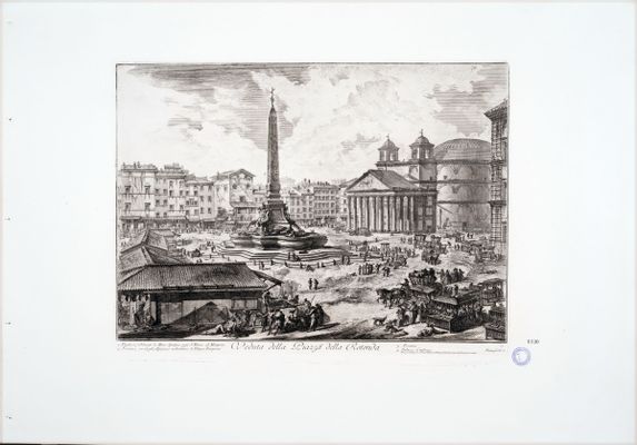 Giovan Battista Piranesi - Veduta su piazza della Rotonda
