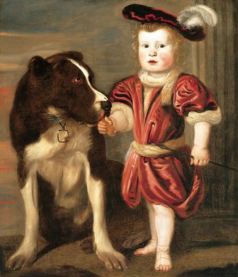 Adriaen Cornelisz Beeldemaker - Ritratto di un giovane con un cane