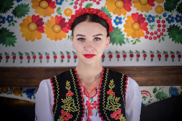 Ukrainian woman with traditional clothes