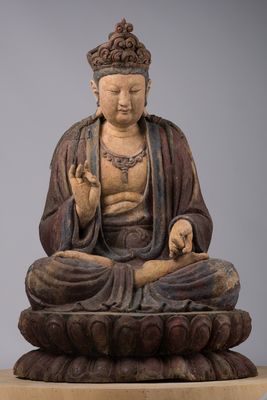 Bodhisattva assiso in vitarkamudrā