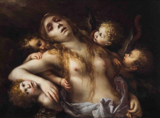 Francesco Cairo - Maddalena portata in cielo dagli angeli