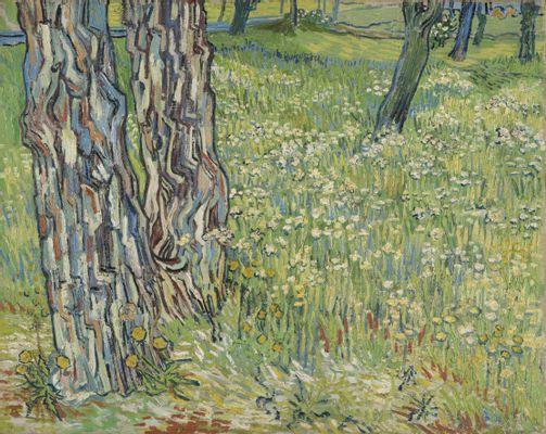 Vincent Van Gogh - Tree trunks in the grass