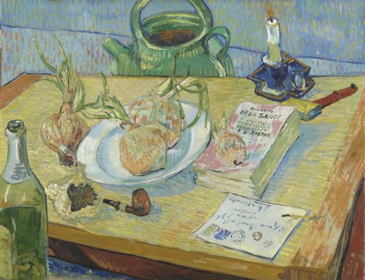 Vincent Van Gogh - bodegón con un plato de cebollas