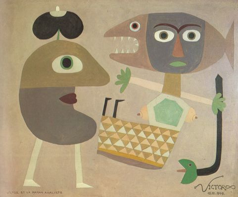 Victor Brauner - Victor and the analyst mother