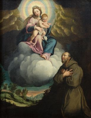 Giovanni Battista Trotti - Madonna and Child with Saint Francis of Assisi