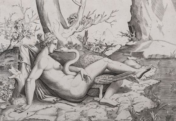Leda and the Swan in a Landscape