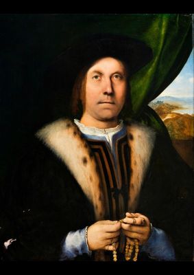 Lorenzo Lotto - Portrait of man with rosary