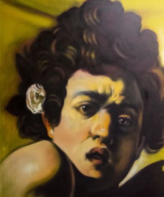 Andrea Ravo Mattoni - Caravaggio, Boy bitten by a green lizard