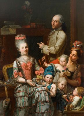 Pietro Melchiorre Ferrari - Portrait of Antonio Ghidini with his family
