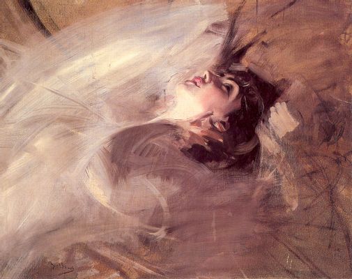 Giovanni Boldini - Buste de jeune femme allongée