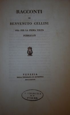 Benvenuto Cellini, Racconti