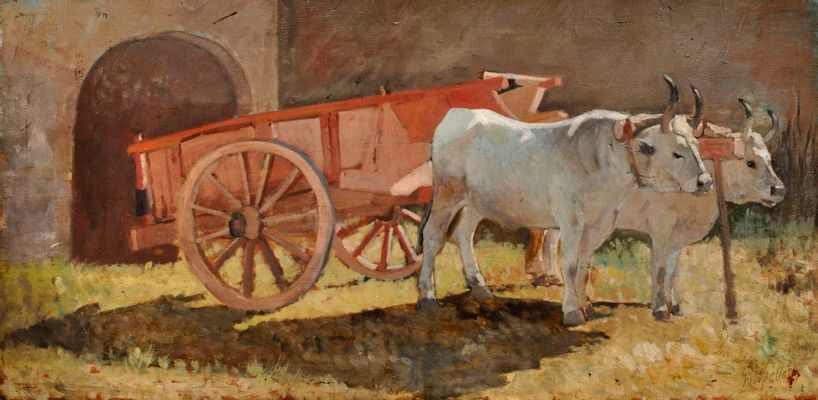 Giovanni Fattori - Cattle in the cart