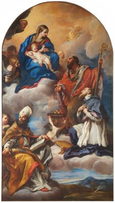 Carlo Maratta - Madonna con il Bambino e i santi Nicola di Bari, Francesco di Sales e Ambrogio
