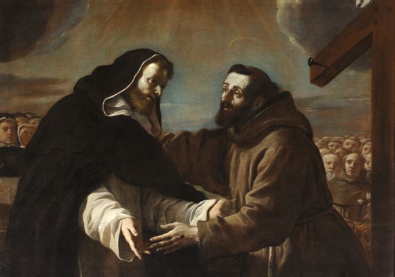 Mattia Preti - Incontro tra san Francesco e san Domenico