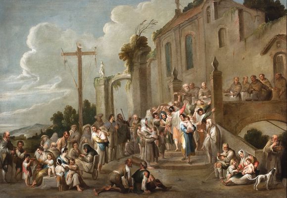 Cornelis de Wael - La distribución de sopa a los pobres (Alimentar a los hambrientos)