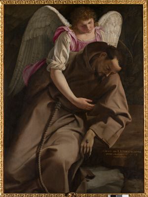 Orazio Gentileschi - San Francesco sorretto da un angelo