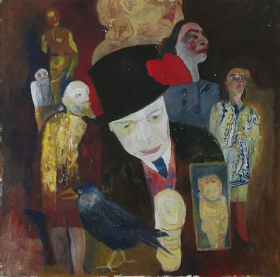 Mario Lattes - Self-portrait with puppets