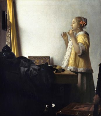 Johannes van der Meer, detto Vermeer - Mujer con collar de perlas
