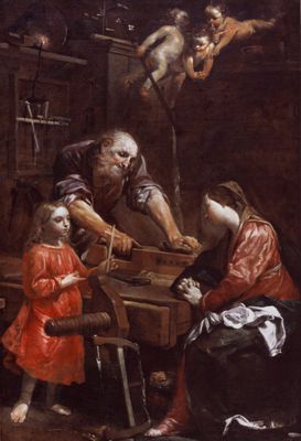 Giuseppe Maria Crespi - La sacra famiglia nella bottega del falegname