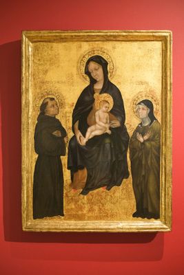 Gentile da Fabriano - Madonna and Child between St Francis and St Clare