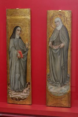Sano di Pietro - Santa Clara de Asís y Santa Isabel de Hungría