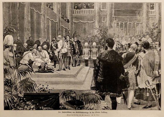 Washing of the feet of the Austrian emperor Franz Joseph in 1885, in the Hofburg in Vienna
