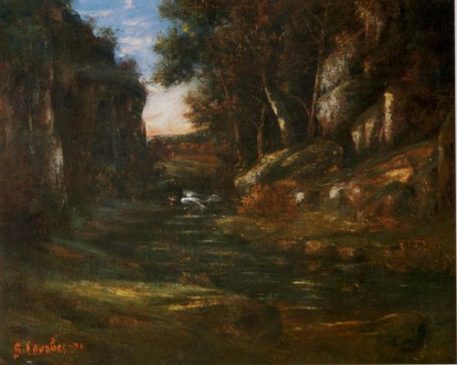 Gustave Courbet - Coucher de Soleil en forêt