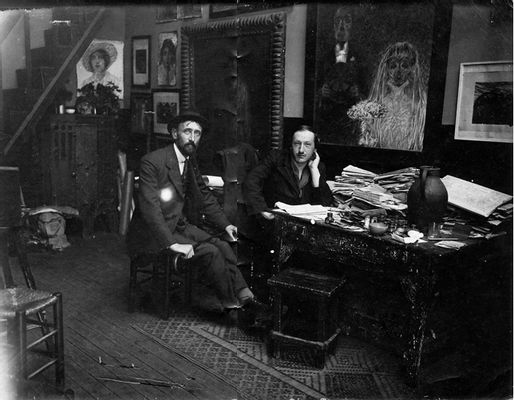 Giuseppe Cominetti nel suo studio a Parigi
