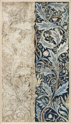 William Morris - Panel tile design at Membland Hall