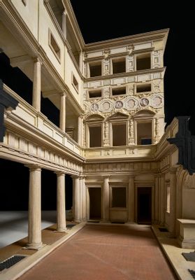 Scale model of Palazzo Branconio in L'Aquila