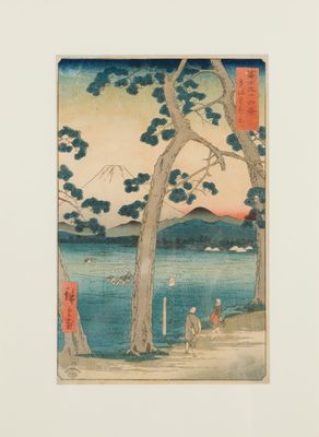 Utagawa Hiroshige - Mount Fuji on the left of the Tokaidō