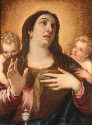 Damiano Mazza - María Magdalena en éxtasis con dos ángeles
