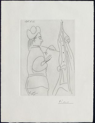 Pablo Picasso - Pintor ante su caballete