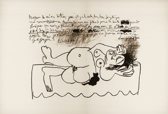 Pablo Picasso - Desnudo acostado y gato
