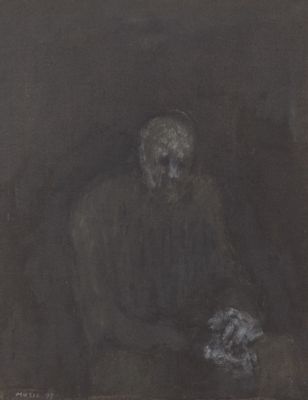 Anton Zoran Mušič - Figure on a gray background