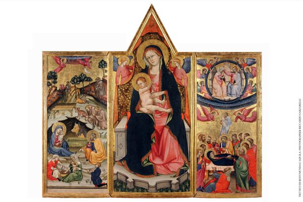 Leonardo di Sabino da Teramo, detto il Maestro del Trittico di Beffi - Madonna in trono con il Bambino e scene della vita di Gesù e della Vergine (Trittico di Beffi)