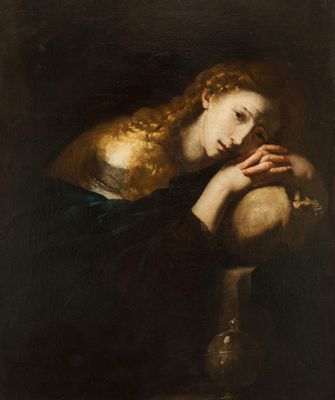 Jusepe de Ribera - Die Magdalena in Meditation über den Schädel