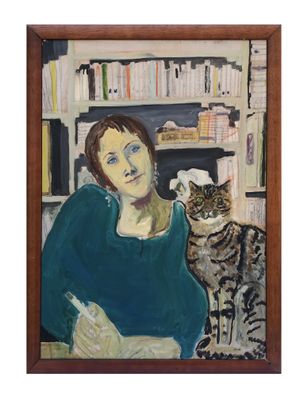Kika Bohr - SECTION 11 - 2 - Carla with cat (portrait of C. R. with the cat Giuseppe Verdi)