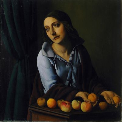 Achille Funi - Ragazza con frutta 